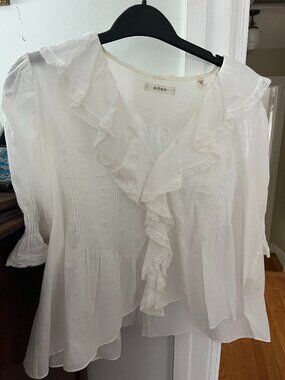 Doen Henri blouse in white (salt)
